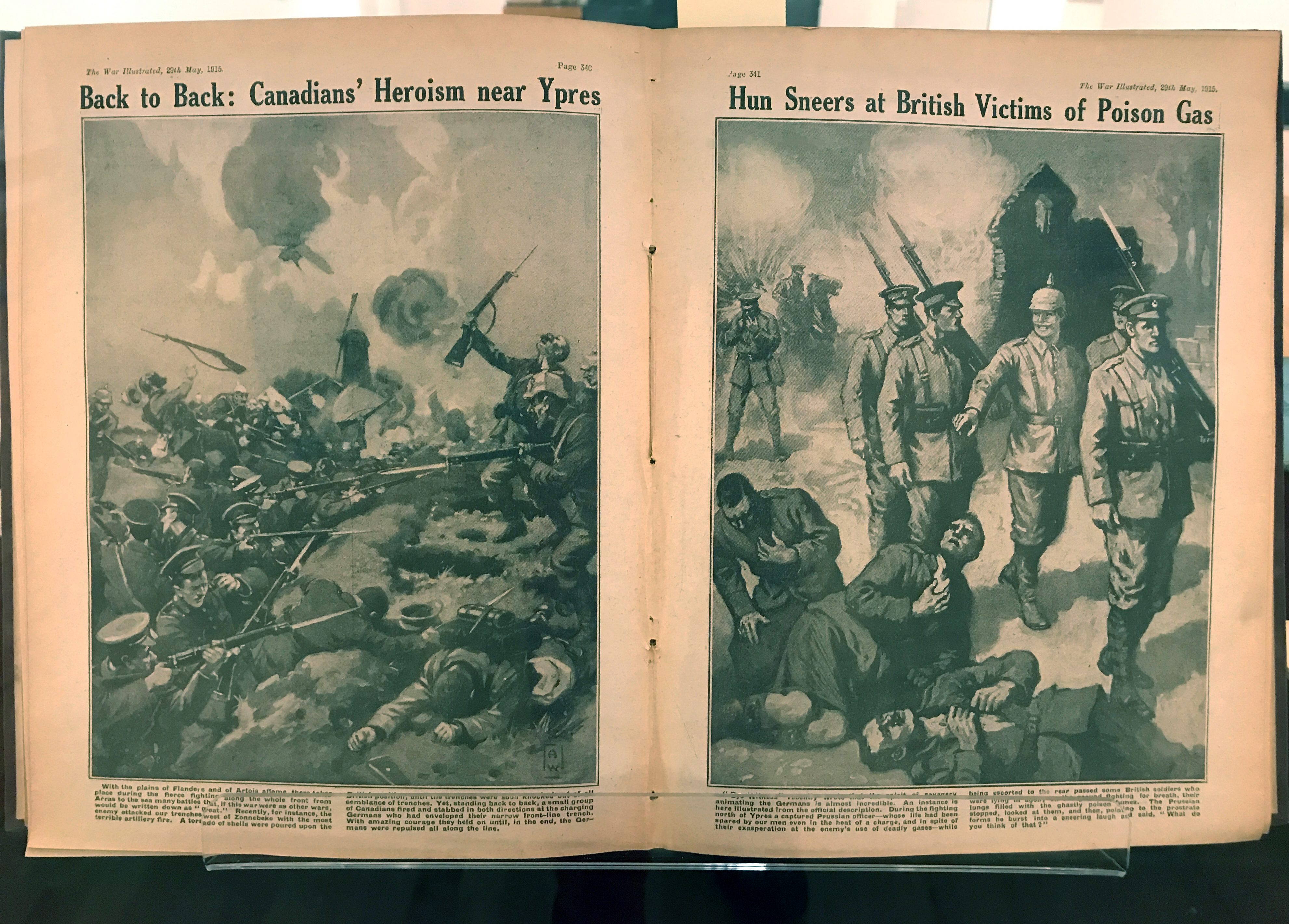 Image for Back to Back: Canadians’ Heroism… Hun Sneers at British Victims. The War Illustrated, Volume 2, 1915. 